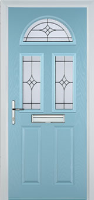 2 Panel 2 Square 1 Arch Elegance Timber Solid Core Door in Duck Egg Blue