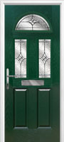 2 Panel 2 Square 1 Arch Elegance Timber Solid Core Door in Green