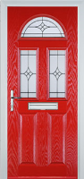 2 Panel 2 Square 1 Arch Elegance Timber Solid Core Door in Poppy Red