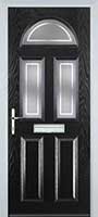 2 Panel 2 Square 1 Arch Enfield Timber Solid Core Door in Black