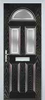 2 Panel 2 Square 1 Arch Enfield Timber Solid Core Door in Black Brown