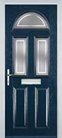 2 Panel 2 Square 1 Arch Enfield Timber Solid Core Door in Dark Blue
