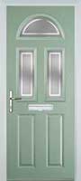 2 Panel 2 Square 1 Arch Enfield Timber Solid Core Door in Chartwell Green