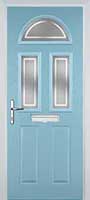 2 Panel 2 Square 1 Arch Enfield Timber Solid Core Door in Duck Egg Blue