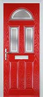 2 Panel 2 Square 1 Arch Enfield Timber Solid Core Door in Poppy Red