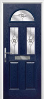 2 Panel 2 Square 1 Arch Finesse Timber Solid Core Door in Dark Blue