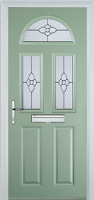 2 Panel 2 Square 1 Arch Finesse Timber Solid Core Door in Chartwell Green