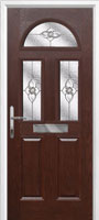 2 Panel 2 Square 1 Arch Finesse Timber Solid Core Door in Darkwood