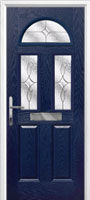 2 Panel 2 Square 1 Arch Flair Timber Solid Core Door in Dark Blue