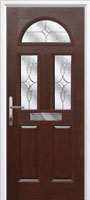 2 Panel 2 Square 1 Arch Flair Timber Solid Core Door in Darkwood