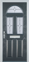 2 Panel 2 Square 1 Arch Flair Timber Solid Core Door in Anthracite Grey