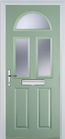 2 Panel 2 Square 1 Arch Glazed Timber Solid Core Door in Chartwell Green