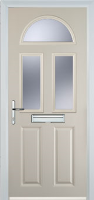 2 Panel 2 Square 1 Arch Glazed Timber Solid Core Door in Cream