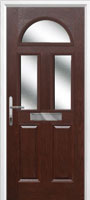 2 Panel 2 Square 1 Arch Glazed Timber Solid Core Door in Darkwood