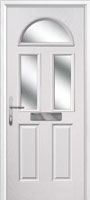 2 Panel 2 Square 1 Arch Glazed Timber Solid Core Door in White