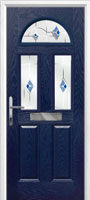 2 Panel 2 Square 1 Arch Murano Timber Solid Core Door in Dark Blue