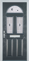2 Panel 2 Square 1 Arch Murano Timber Solid Core Door in Anthracite Grey