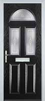 2 Panel 2 Square 1 Arch Staxton Timber Solid Core Door in Black
