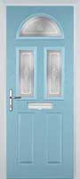 2 Panel 2 Square 1 Arch Staxton Timber Solid Core Door in Duck Egg Blue
