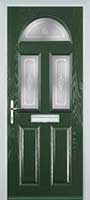 2 Panel 2 Square 1 Arch Staxton Timber Solid Core Door in Green