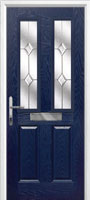 2 Panel 2 Square Classic Timber Solid Core Door in Dark Blue