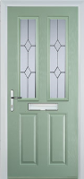 2 Panel 2 Square Classic Timber Solid Core Door in Chartwell Green