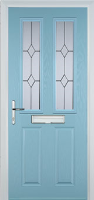 2 Panel 2 Square Classic Timber Solid Core Door in Duck Egg Blue