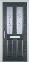 2 Panel 2 Square Classic Timber Solid Core Door in Anthracite Grey