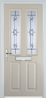2 Panel 2 Square Crystal Bohemia Timber Solid Core Door in Cream