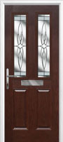 2 Panel 2 Square Crystal Harmony Timber Solid Core Door in Darkwood