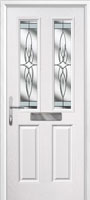 2 Panel 2 Square Crystal Harmony Timber Solid Core Door in White