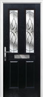 2 Panel 2 Square Elegance Timber Solid Core Door in Black