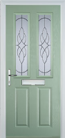 2 Panel 2 Square Elegance Timber Solid Core Door in Chartwell Green