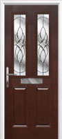 2 Panel 2 Square Elegance Timber Solid Core Door in Darkwood