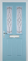 2 Panel 2 Square Elegance Timber Solid Core Door in Duck Egg Blue