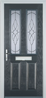 2 Panel 2 Square Elegance Timber Solid Core Door in Anthracite Grey
