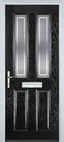 2 Panel 2 Square Enfield Timber Solid Core Door in Black