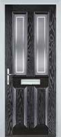 2 Panel 2 Square Enfield Timber Solid Core Door in Black Brown