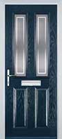 2 Panel 2 Square Enfield Timber Solid Core Door in Dark Blue