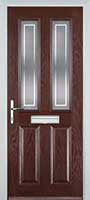 2 Panel 2 Square Enfield Timber Solid Core Door in Darkwood