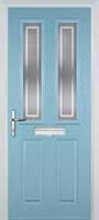 2 Panel 2 Square Enfield Timber Solid Core Door in Duck Egg Blue