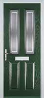2 Panel 2 Square Enfield Timber Solid Core Door in Green