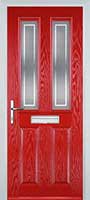 2 Panel 2 Square Enfield Timber Solid Core Door in Poppy Red