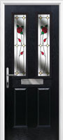 2 Panel 2 Square English Rose Timber Solid Core Door in Black
