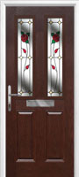 2 Panel 2 Square English Rose Timber Solid Core Door in Darkwood