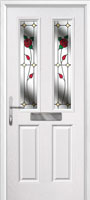 2 Panel 2 Square English Rose Timber Solid Core Door in White