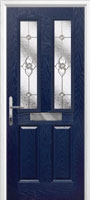 2 Panel 2 Square Finesse Timber Solid Core Door in Dark Blue