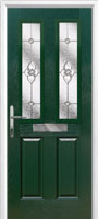 2 Panel 2 Square Finesse Timber Solid Core Door in Green