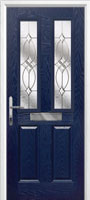 2 Panel 2 Square Flair Timber Solid Core Door in Dark Blue