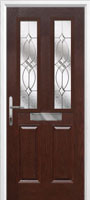 2 Panel 2 Square Flair Timber Solid Core Door in Darkwood